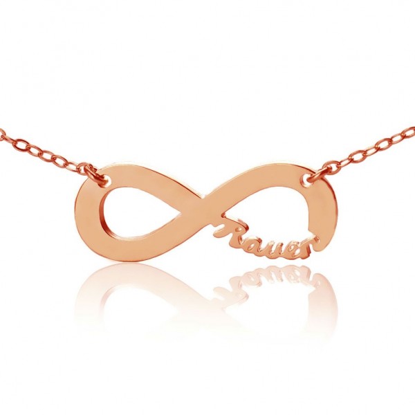 Rose Gold Plated Infinity Necklace Cut Out Name - Name My Jewelry ™