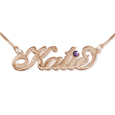 Rose Gold Plated Silver Swarovski Necklace - Name My Jewelry ™