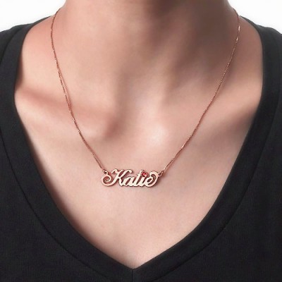 Rose Gold Plated Silver Swarovski Necklace - Name My Jewelry ™