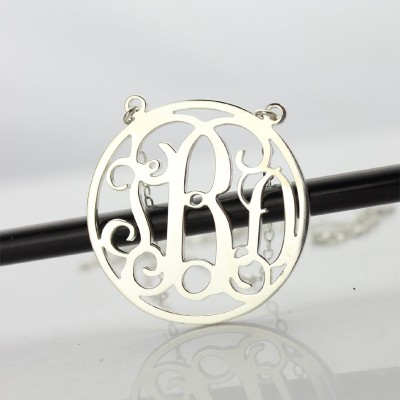 Sterling Silver Block Monogram Pendant Necklace - Name My Jewelry ™