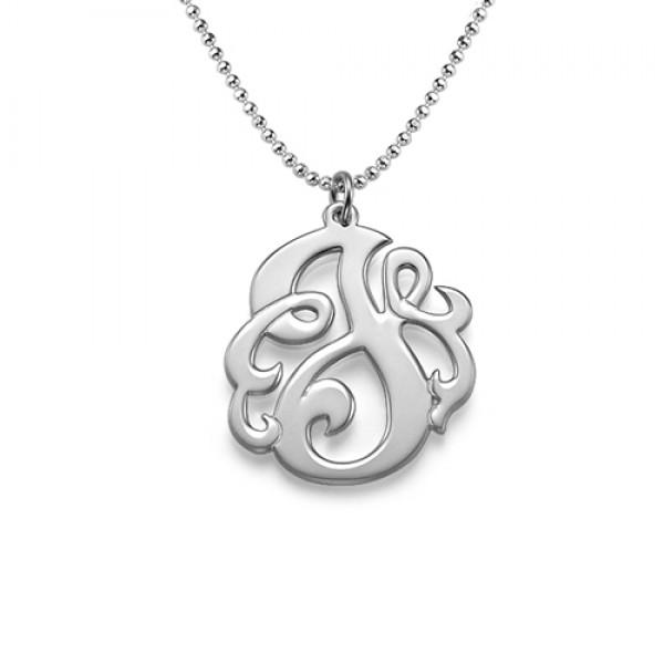 Silver Swirly Initial Necklace - Name My Jewelry ™