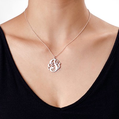 Silver Swirly Initial Necklace - Name My Jewelry ™