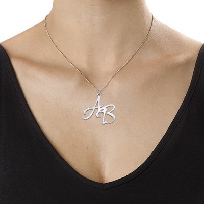 Two Initial Necklace in Sterling Silver - Name My Jewelry ™