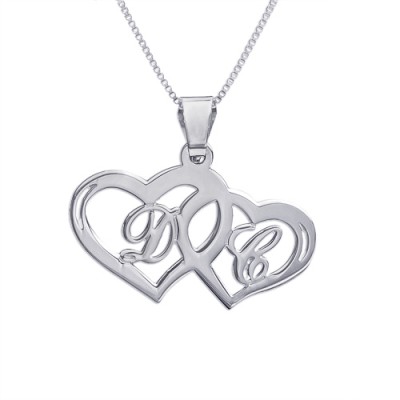 Silver Couples Hearts Pendant - Name My Jewelry ™