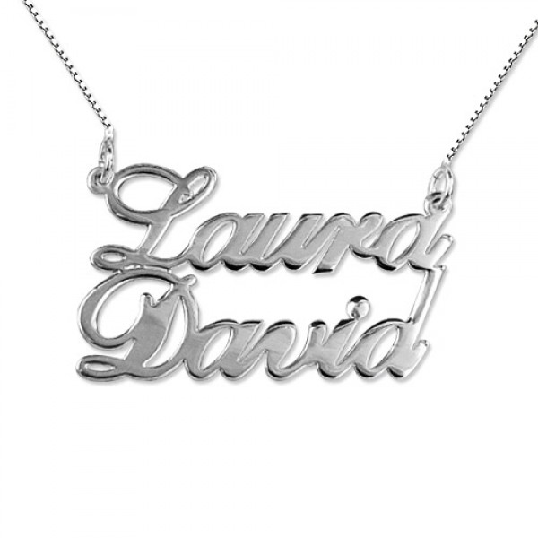 Silver Two Name Pendant Necklace - Name My Jewelry ™