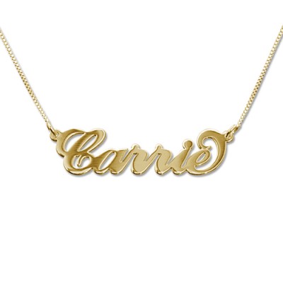 Small 18ct Gold-Plated Silver Carrie Name Necklace - Name My Jewelry ™