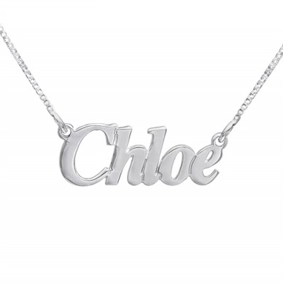 Small Angel Style Silver Name Necklace - Name My Jewelry ™