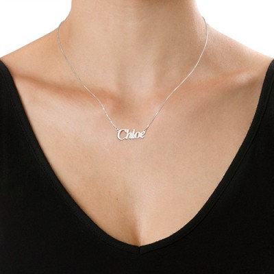Small Angel Style Silver Name Necklace - Name My Jewelry ™