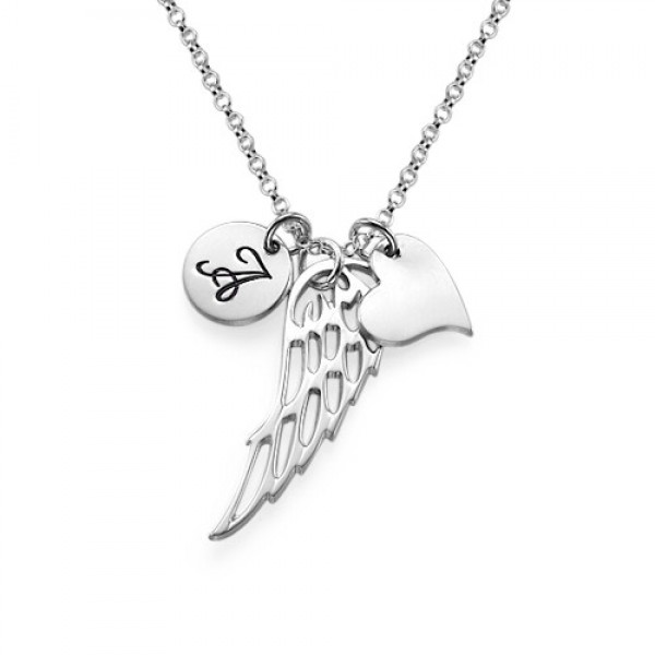 Sterling Silver Angel Wing Necklace - Name My Jewelry ™