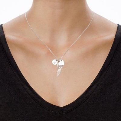 Sterling Silver Angel Wing Necklace - Name My Jewelry ™