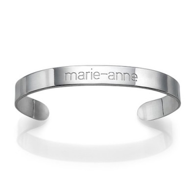 Engraved Cuff Bracelet in Silver - Name My Jewelry ™