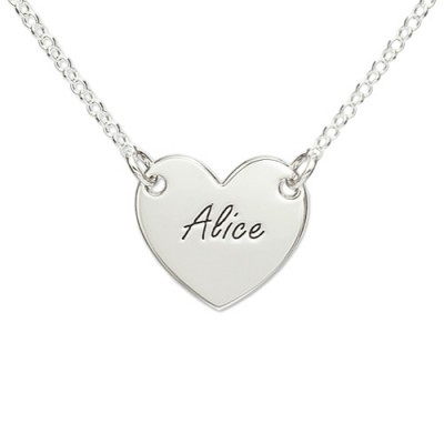 Sterling Silver Engraved Heart Necklace - Name My Jewelry ™