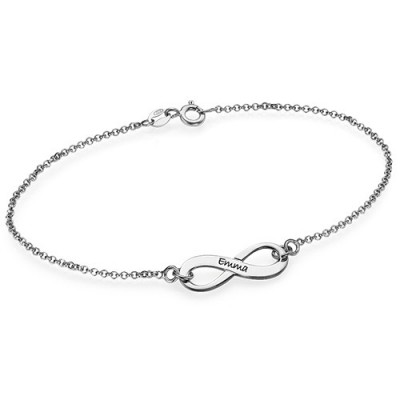 Sterling Silver Engraved Infinity Bracelet/Anklet - Name My Jewelry ™
