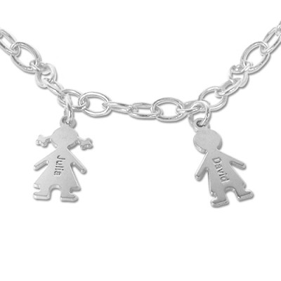 Sterling Silver Engraved Mothers Day Bracelet/Anklet - Name My Jewelry ™