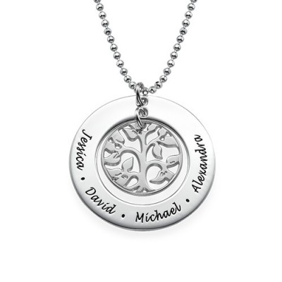 Silver Family Tree Necklace - Name My Jewelry ™