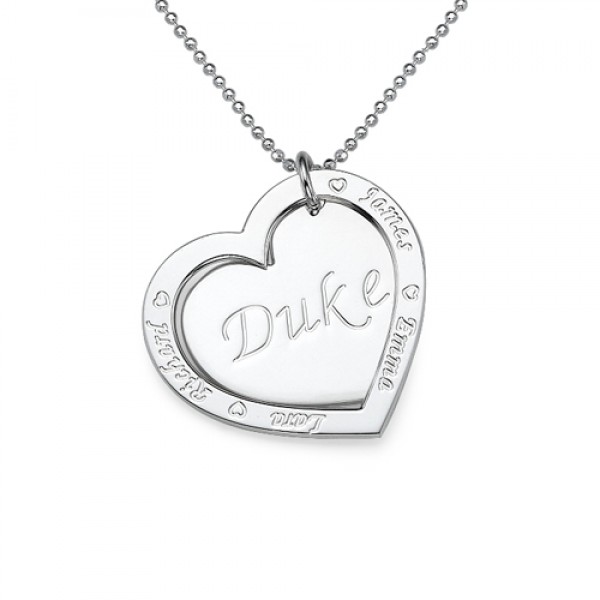 Family Heart Necklace in Silver - Name My Jewelry ™