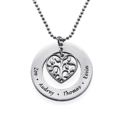 Gifts for Mum - Heart Family Tree Necklace - Name My Jewelry ™