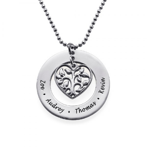 Gifts for Mum - Heart Family Tree Necklace - Name My Jewelry ™