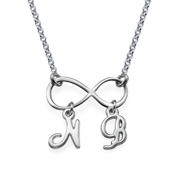 Sterling Silver Infinity Necklace with Initials - Name My Jewelry ™