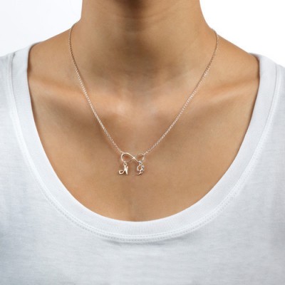 Sterling Silver Infinity Necklace with Initials - Name My Jewelry ™
