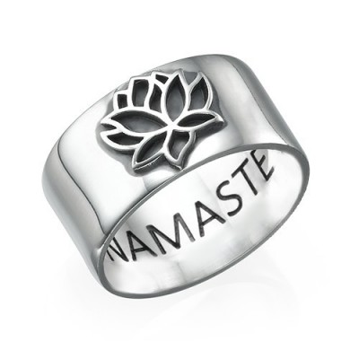 Sterling Silver Lotus Flower Ring - Name My Jewelry ™