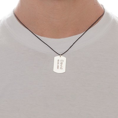 Sterling Silver Men's "Dog Tag" Necklace - Name My Jewelry ™