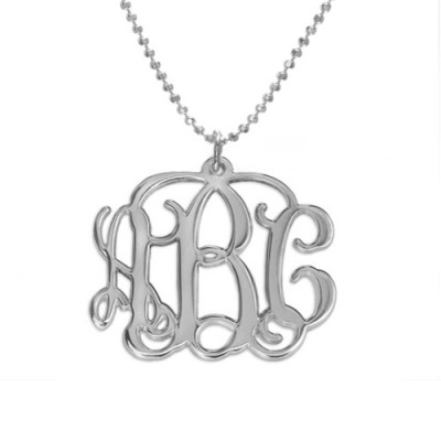 Sterling Silver Initials Monogram Necklace - Name My Jewelry ™