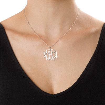 Sterling Silver Initials Monogram Necklace - Name My Jewelry ™