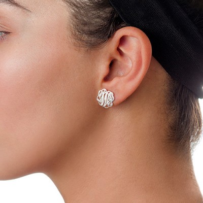Sterling Silver Monogram Stud Earrings - Name My Jewelry ™