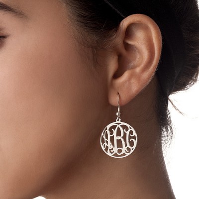 Sterling Silver Monogrammed Earrings - Name My Jewelry ™