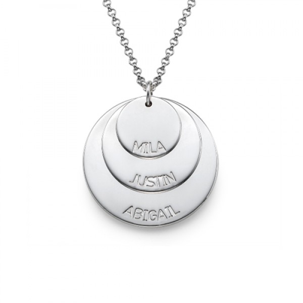 Sterling Silver Mummy Necklace with Kid's Names - Name My Jewelry ™