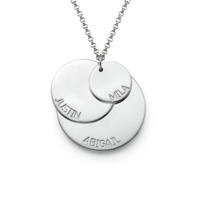 Sterling Silver Mummy Necklace with Kid's Names - Name My Jewelry ™