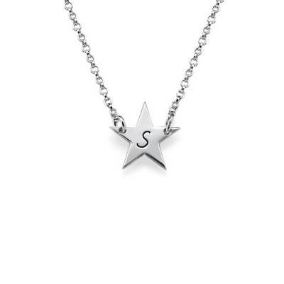 Sterling Silver Star Initial Necklace - Name My Jewelry ™