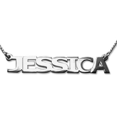 New Sterling Silver All Capitals Name Necklace - Name My Jewelry ™