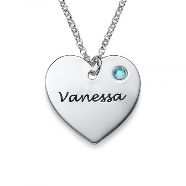Swarovski Heart Necklace with Engraving - Name My Jewelry ™