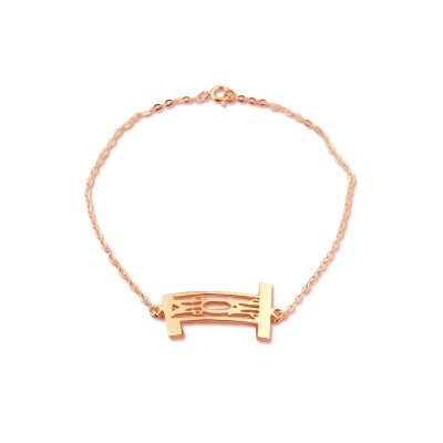 Personal Rose Gold Plated 925 Silver 3 Initials Monogram Bracelet/Anklet - Name My Jewelry ™