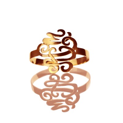 Monogram Cuff Bracelet Bangle Hand Writing Rose Gold - Name My Jewelry ™