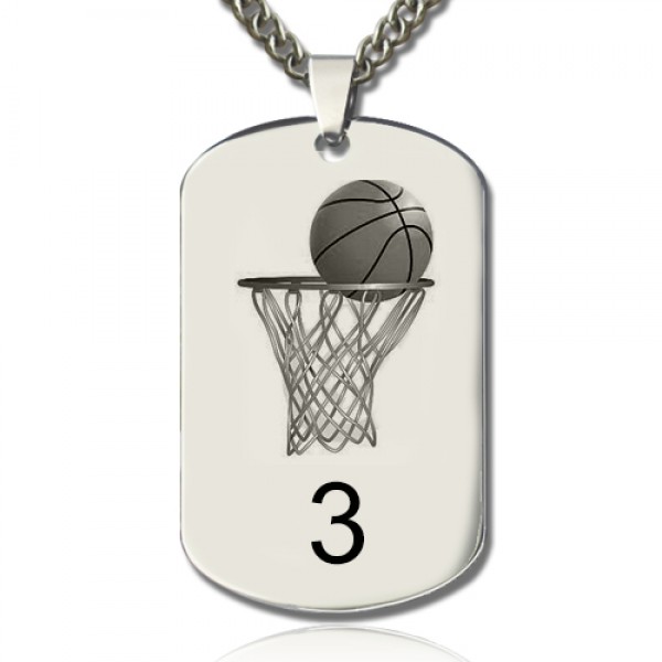 Basketball Dog Tag Name Necklace - Name My Jewelry ™