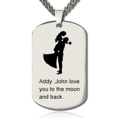 Couple Love Dog Tag Name Necklace - Name My Jewelry ™