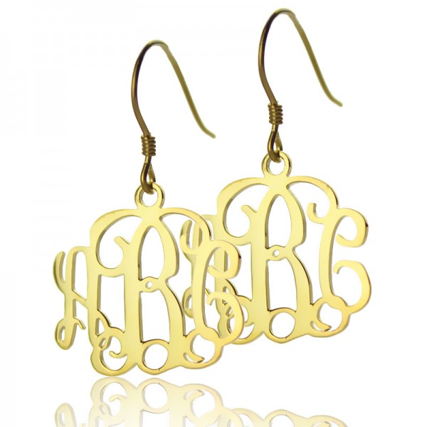 18ct Solid Gold personalized Monogram Earring - Name My Jewelry ™