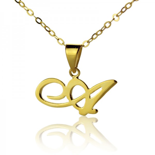 18ct Gold Plated Christina Applegate Initial Necklace - Name My Jewelry ™