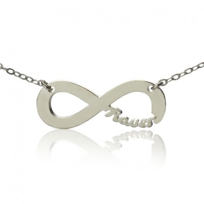 Solid White Gold 18ct Infinity Name Necklace - Name My Jewelry ™