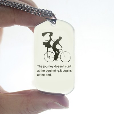 Couple Bicycle Dog Tag Name Necklace - Name My Jewelry ™