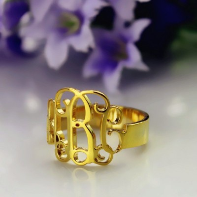 Solid Gold personalized Monogram Ring - Name My Jewelry ™
