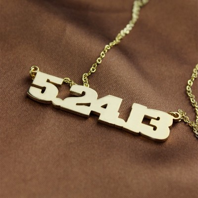 Personial Solid Gold Number Necklace - Name My Jewelry ™