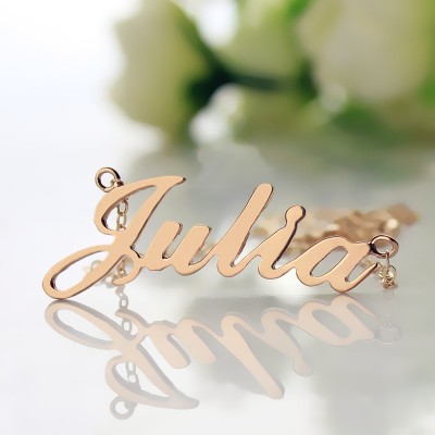 Solid Rose Gold Plated Julia Style Name Necklace - Name My Jewelry ™