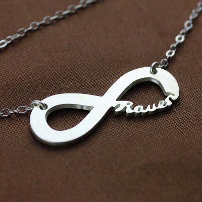 Solid White Gold 18ct Infinity Name Necklace - Name My Jewelry ™