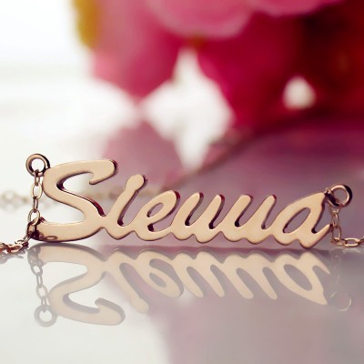 18ct Rose Gold Plated Sienna Style Name Necklace - Name My Jewelry ™