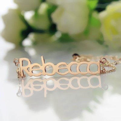 18ct Rose Gold Plated Rebecca Style Name Necklace - Name My Jewelry ™