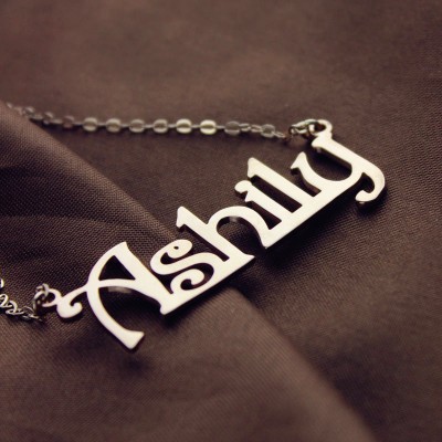 Solid Rose Gold Harrington Font Name Necklace - Name My Jewelry ™